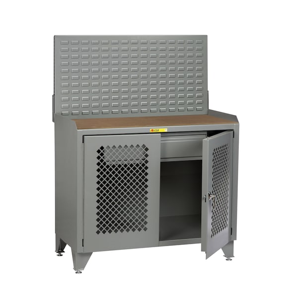 Little Giant Bench Cabinet, 24" X 36", Perforated Doors, Hardboard, Louvered Panel MHPLL2D2436HDLP - main